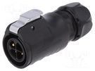 Connector: circular; plug; size 20; 02; male; PIN: 4; with latch LUTRONIC