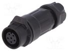 Connector: circular; plug; size 12; 02; female; PIN: 6; for latch LUTRONIC