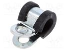 Fixing clamp; ØBundle : 7mm; W: 12mm; steel; Cover material: EPDM MPC INDUSTRIES
