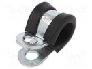 Fixing clamp; ØBundle : 11mm; W: 15mm; steel; Cover material: EPDM MPC INDUSTRIES