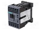 Contactor: 3-pole; NO x3; Auxiliary contacts: NO; 24VDC; 7A; 3RT20 SIEMENS