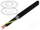 Wire; JZ-500-C; 3G1mm2; shielded,tinned copper braid; PVC; black HELUKABEL