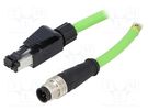PIN: 4; M12 male,RJ45 plug; D code-Ethernet; Transition: adapter MOLEX