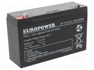 Re-battery: acid-lead; 6V; 12Ah; AGM; maintenance-free; EP EUROPOWER