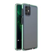 Spring Case clear TPU gel protective cover with colorful frame for Samsung Galaxy M31s mint, Hurtel