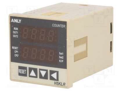 Counter: electronical; LED x2; pulses; 9999; DPDT; OUT 1: 250VAC/5A ANLY ELECTRONICS A-H5KLR-11-24V