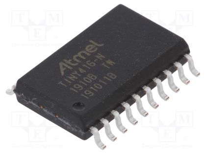 IC: AVR microcontroller; EEPROM: 128B; SRAM: 512B; Flash: 4kB; SO20 MICROCHIP TECHNOLOGY ATTINY416-SN