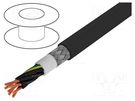 Wire; BiT 1000 CY FR; 7G1mm2; shielded,tinned copper braid; PVC BITNER