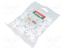 Holder; white; on round cable; 100pcs; with a nail; Ø: 8.5mm AKS ZIELONKA