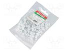 Holder; white; for flat cable; 100pcs; with a nail; H: 5mm AKS ZIELONKA