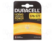 Battery: silver; 1.55V; coin,R626,SR626,SR66; non-rechargeable DURACELL