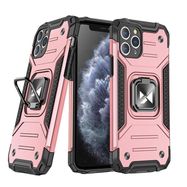 Wozinsky Ring Armor Case Kickstand Tough Rugged Cover for iPhone 11 Pro pink, Wozinsky