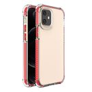 Spring Armor clear TPU gel rugged protective cover with colorful frame for iPhone 12 mini red, Hurtel