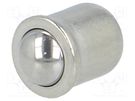 Smooth ball spring plunger; stainless steel; L: 6mm; F1: 3N ELESA+GANTER