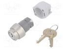 Switch: rotary with key; 22mm; Stabl.pos: 2; silver; none; IP65 EAO