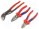 Kit: pliers; cutting,universal,Cobra adjustable grip; 3pcs. KNIPEX