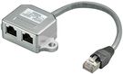 Cable Splitter (Y-Adapter) - Ethernet/ISDN wiring, 1x 8-pin to 2x 4-pin