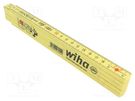 Folding ruler; L: 2m; Width: 15mm; yellow WIHA