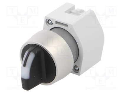 Switch: rotary; 22mm; Stabl.pos: 1; white/black; none; IP65; Pos: 2 EAO 704.413.0