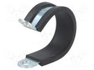 Fixing clamp; ØBundle : 25mm; W: 12mm; steel; Cover material: EPDM MPC INDUSTRIES