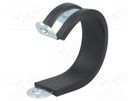 Fixing clamp; ØBundle : 30mm; W: 12mm; steel; Cover material: EPDM MPC INDUSTRIES