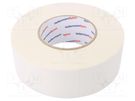 Tape: textile; W: 50mm; L: 50m; Thk: 0.31mm; white; 64N/cm; 10%; rubber HELLERMANNTYTON