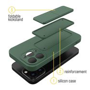 Wozinsky Kickstand Case Silicone Stand Cover for Samsung Galaxy A11 / M11 black, Wozinsky