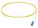 Optic fiber pigtail; LC/UPC; 2m; Optical fiber: 900um; yellow FIBRAIN