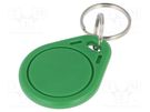 RFID pendant; ISO/IEC14443-3-A; plastic; green; 13.56MHz 