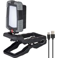 Clampable LED work light 1050 MA (battery LED work light 10W, 950lm, IP65, 12h burn time, Engineered in Germany)