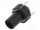 Socket; 4mm banana; 24A; black; PCB; insulated,with contacts POMONA