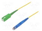 Fiber patch cord; E2/UPC,SC/APC; 5m; Optical fiber: 9/125um; Gold FIBRAIN