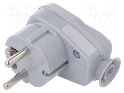 Connector: AC supply; male; plug; 2P+PE; 250VAC; 16A; grey; PIN: 3 TIMEX-ELEKTRO AWA-LKBGY