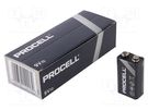 Battery: alkaline; 9V; 6F22; non-rechargeable; 10pcs. PROCELL