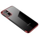 Clear Color Case Gel TPU Electroplating frame Cover for Samsung Galaxy A72 4G red, Hurtel