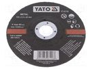 Cutting wheel; Ø: 125mm; Øhole: 22mm; Disc thick: 2.5mm; prominent YATO