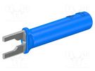 Plug; fork terminals; banana 4mm socket,fork terminal; 20A; blue STÄUBLI