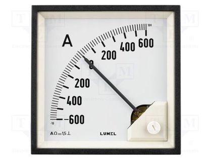 Ammeter; on panel; I DC: 0÷600mA; Class: 1.5; Length: 95mm; 600V LUMEL MA19-NA11900000000