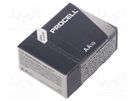 Battery: alkaline; 1.5V; AA; non-rechargeable; 10pcs. PROCELL