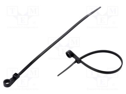 Cable tie; with a hole for screw mounting; L: 170mm; W: 3.6mm FIX&FASTEN FIX-M-3.6X170/BK