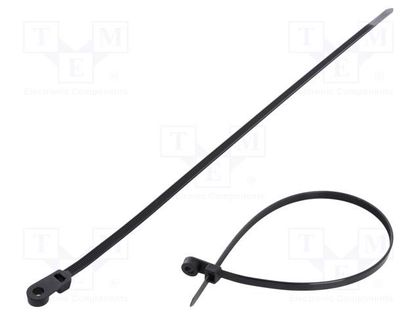Cable tie; with a hole for screw mounting; L: 420mm; W: 7.6mm FIX&FASTEN FIX-M-7.6X420/BK