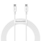 Baseus Superior Cable Cord USB Type C - USB Type C Quick Charge / Power Delivery / FCP 100W 5A 20V 2m white (CATYS-C02), Baseus