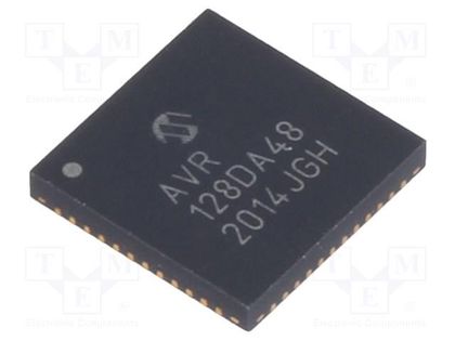 IC: AVR microcontroller; EEPROM: 512B; SRAM: 16kB; Flash: 128kB MICROCHIP TECHNOLOGY AVR128DA48-E/6LX