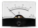 Voltmeter; on panel; 0÷15V; Class: 2; Int.resist: 15kΩ; Ø37.5mm MONACOR