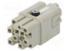 Connector: HDC; contact insert; female; DQ; PIN: 12; 12+PE; size D3A DEGSON ELECTRONICS