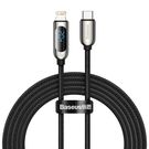 Baseus USB Type C - Lightning 20W fast charging data cable Power Delivery with display screen power meter 2m black (CATLSK-A01), Baseus