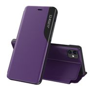 Eco Leather View Case elegant bookcase type case with kickstand for iPhone 13 purple, Hurtel