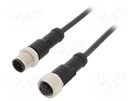 Cable: for sensors/automation; PIN: 4; M12-M12; 0.5m; plug; plug AMPHENOL LTW