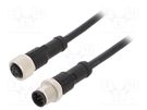 Cable: for sensors/automation; PIN: 5; M12-M12; 0.5m; plug; plug AMPHENOL LTW