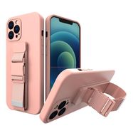 Rope case Gel Case with Chain Lanyard Handbag Lanyard Xiaomi Poco X3 NFC Pink, Hurtel